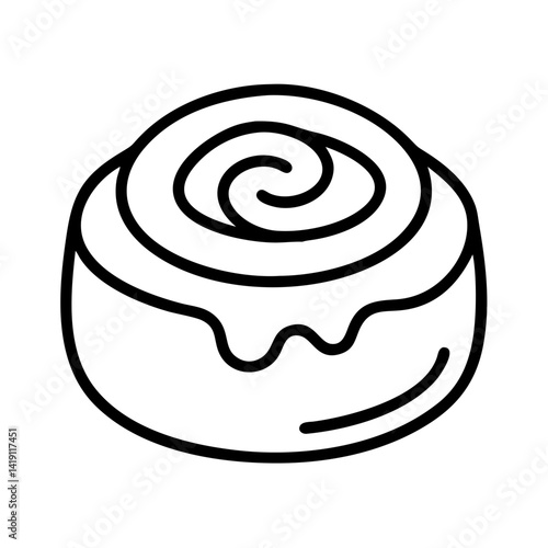 Delicious cinnamon roll pastry vector drawing for bakery cafe menu and sweet treat design ideas