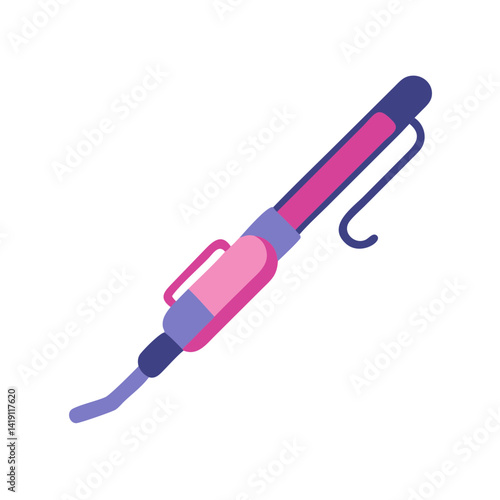 Pink and Purple Soldering Iron Tool Isolated on Black