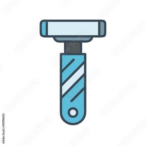 Blue Razor Icon: Hygiene, Shaving, and Beauty