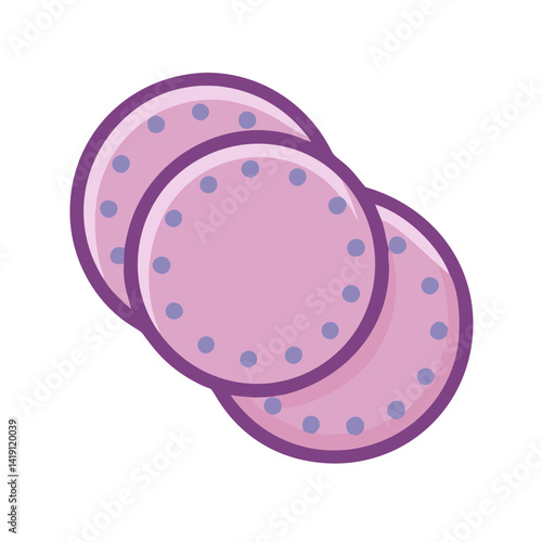 Pink cotton pads vector illustration on a black background