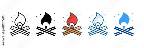 Bonfire Icon Set Multiple Style Collection
