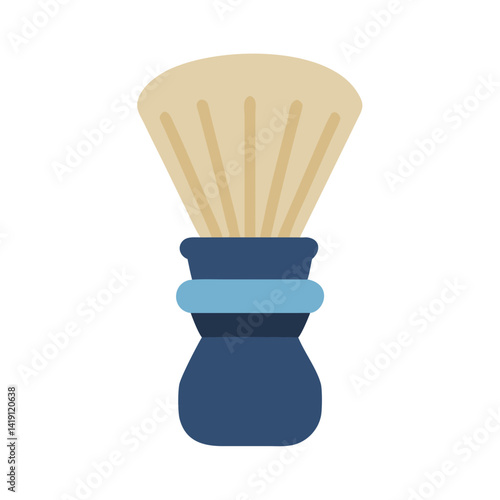Classic Shaving Brush on Black Background Illustration