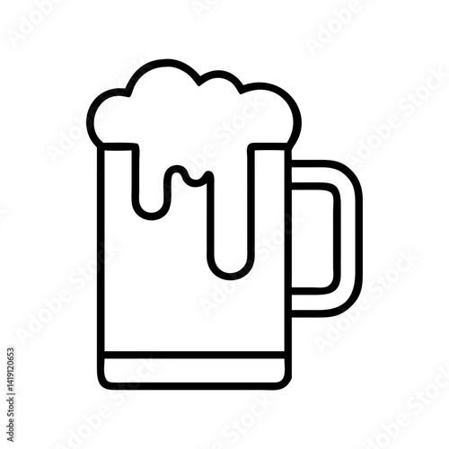 Beer mug illustration with foam perfect for brewery logo craft beer pub or bar design vector art