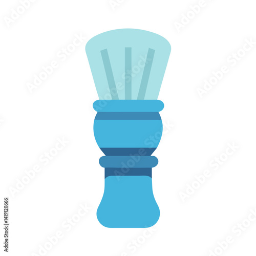 Light blue shaving brush on black background illustration