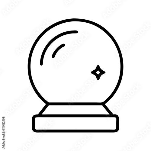 Fortune teller crystal ball drawing vector illustration for future prediction and magic show