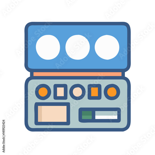 Cosmetics Palette for Eye and Face Makeup Illustration