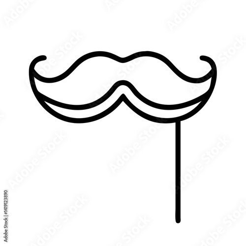 Isolated mustache on a stick vector illustration for party props and funny design element icon