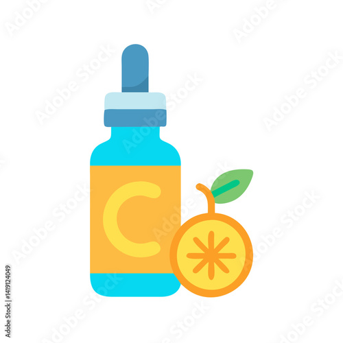 Vitamin C serum bottle with an orange slice