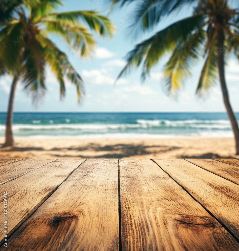 Fototapeta premium tropical beach with palm trees