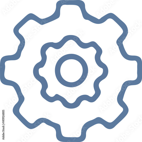Double Gear Icon, Multi-layered Settings, System Configuration, Technology, Mechanism