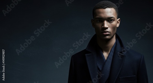 Portrait of a Young Man in a Dark Blue Coat