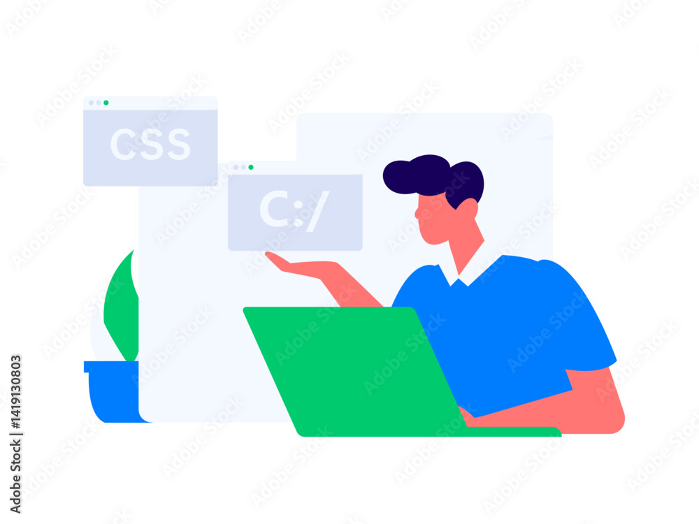 Programming teaching development flat character vector concept operation hand drawn illustration
Programming teaching development flat character vector concept operation hand drawn illustration