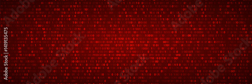 Vector streaming binary code red background. Data and technology, decryption and encryption, computer background numbers 1,0. Coding or Hacker concept. Vector illustration. eps 10