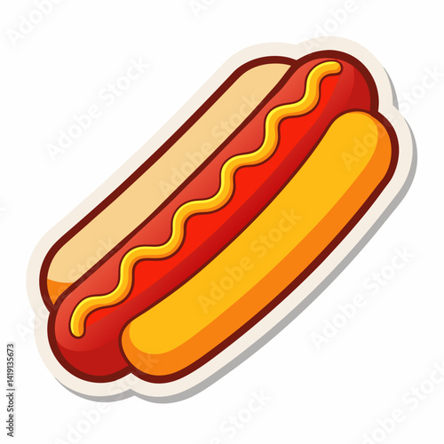 hot dog sticker vector illustration