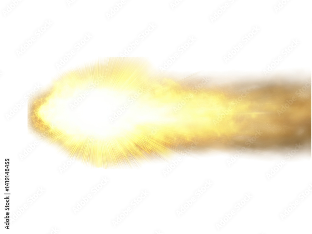 Fototapeta premium Fiery Blast: Intense Light and Energy Explosion Captured in Vivid Detail