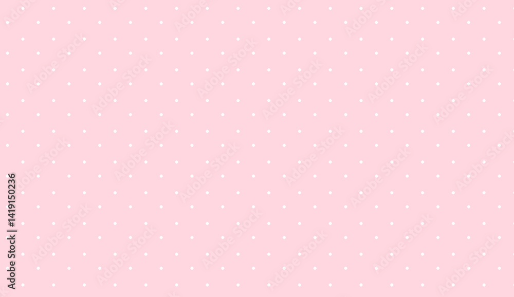 Seamless pink pattern with white polka dots creating a delicate and charming design Seamless pink pattern with white polka dots creating a delicate and charming design