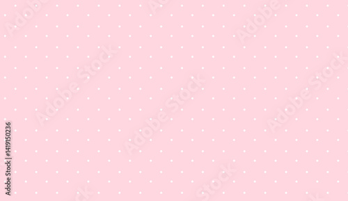 Seamless pink pattern with white polka dots creating a delicate and charming design