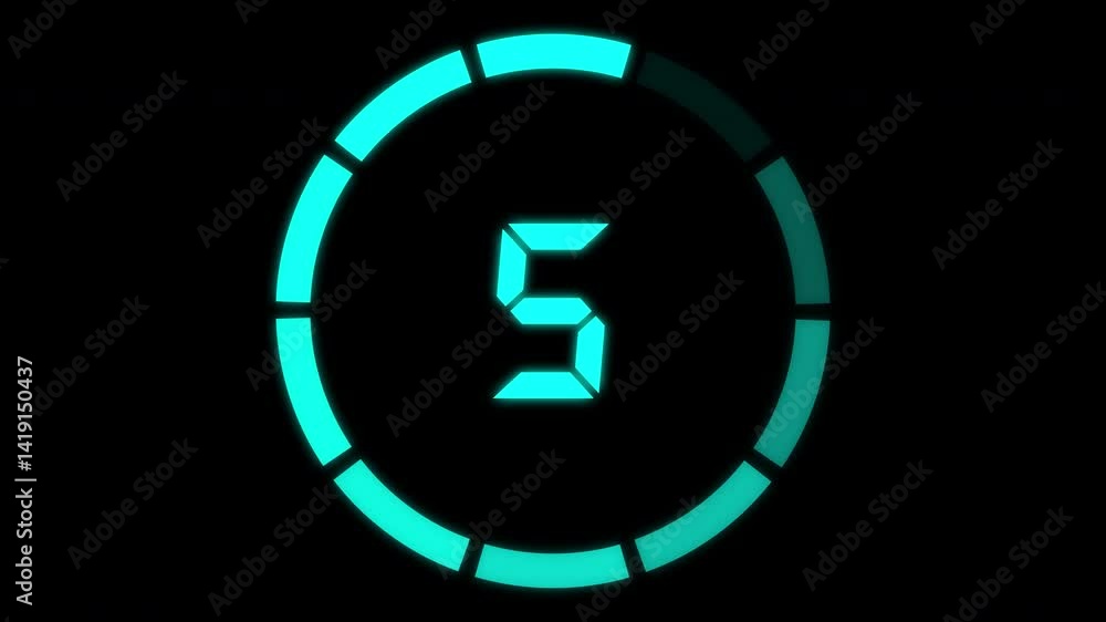 10 seconds countdown timer with wiped neon circle animation in turquoise color and alpha channel. Perfect for used as an overlay to various motion graphic designs. 10 seconds countdown timer with wiped neon circle animation in turquoise color and alpha channel. Perfect for used as an overlay to various motion graphic designs.