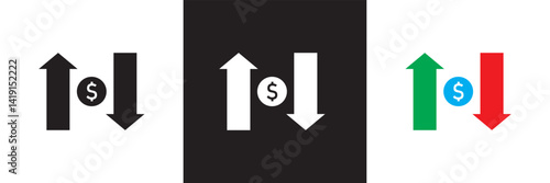 Volatility Icon.  Vector for websites, mobile interfaces, presentations, banner, visual branding etc. Vector illustration. isolated on white and black background. EPS 10