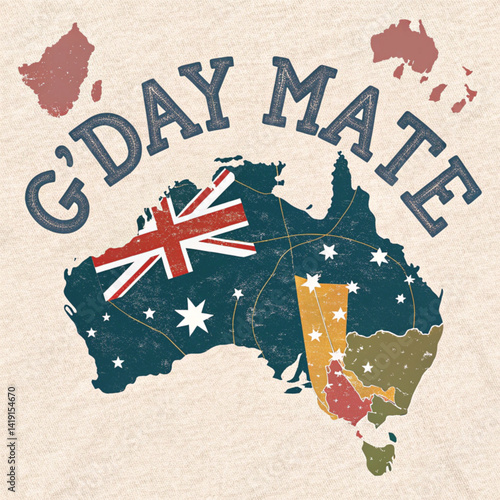 G'day Mate T-Shirt Design – Aussie Slang Typography Graphic