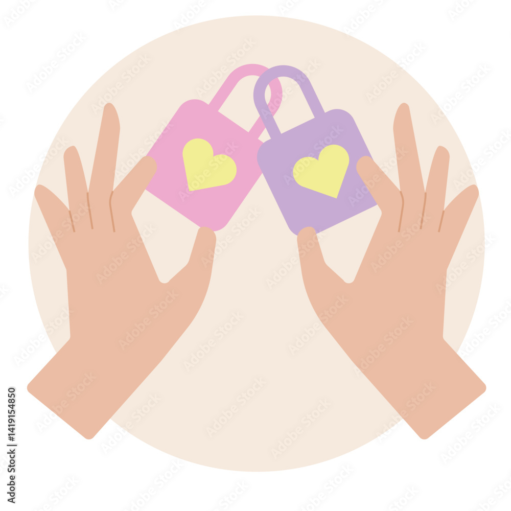 Obraz premium Hands of people of different races holding rainbow