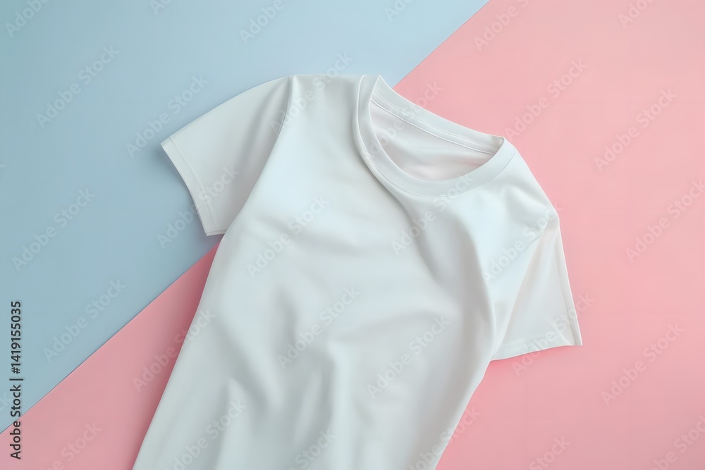 Discover the Softness: Exploring the Drape and Texture of a Simple White T-Shirt on Pastel Backgrounds, Ideal for Fashion Design Inspiration and Apparel Mockups. Discover the Softness: Exploring the Drape and Texture of a Simple White T-Shirt on Pastel Backgrounds, Ideal for Fashion Design Inspiration and Apparel Mockups.