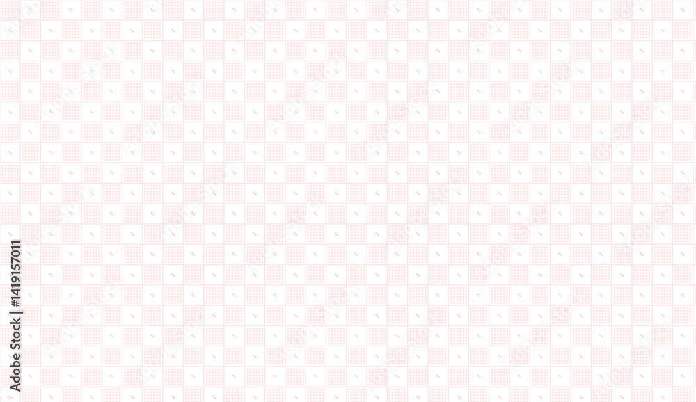 Delicate pink checkered pattern creating a subtle textured background Delicate pink checkered pattern creating a subtle textured background