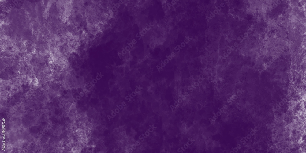 Obraz premium Dark violet bright and light colorful watercolor splash stain brush strokes on modern abstract art texture grunge background, dark violet colors background for your beautiful grunge texture design.