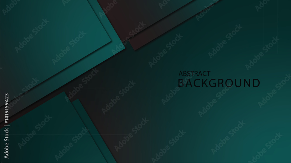 Modern abstract background featuring overlapping geometric layers in shades of teal and dark gray. Creates a sense of depth and sophistication. Ideal for contemporary designs Modern abstract background featuring overlapping geometric layers in shades of teal and dark gray. Creates a sense of depth and sophistication. Ideal for contemporary designs