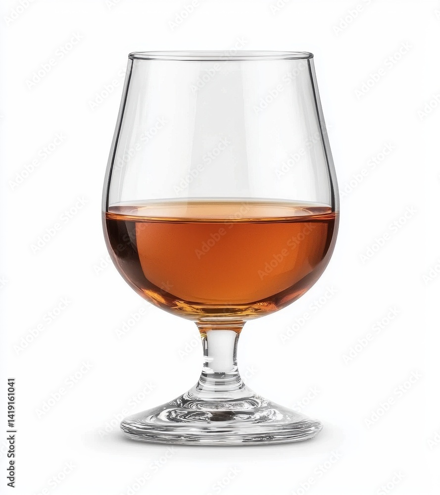 Elegant Glass of Amber Whiskey with Smooth Curved Shape Elegant Glass of Amber Whiskey with Smooth Curved Shape