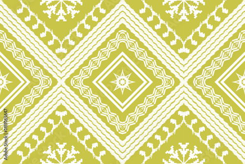 Ethnic Figure aztec embroidery style.Geometric ikat oriental traditional art pattern.Design for ethnic background,wallpaper,fashion,clothing,wrapping,fabric,element,sarong,graphic,vector illustration.