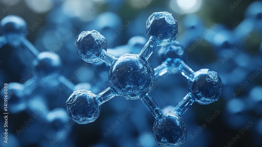 Microscopic view of a molecule structure science research atom bonds chemistry biology Microscopic view of a molecule structure science research atom bonds chemistry biology