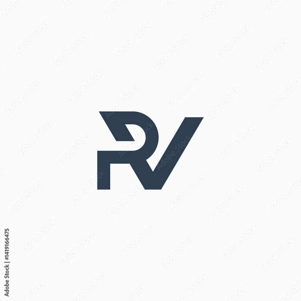 Flat Vector letter vp Logo Design Template Flat Vector letter vp Logo Design Template
