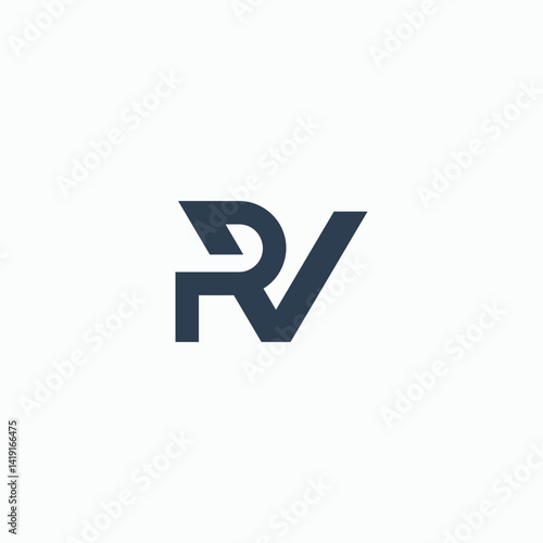 Flat Vector letter vp Logo Design Template
