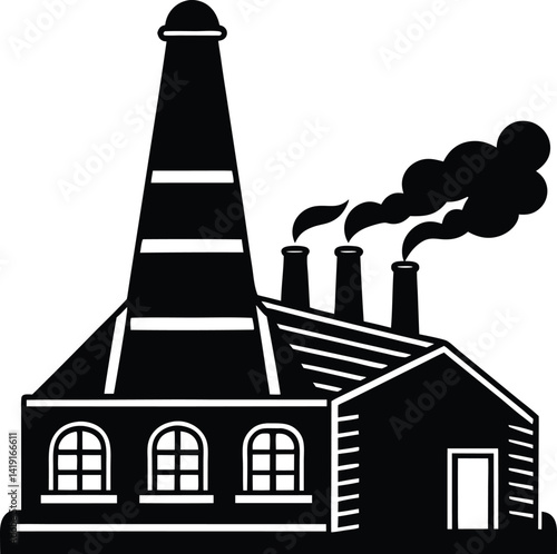 Traditional Brick Kiln in Black | Industrial Silhouette Vector for Print & Digital Crafts