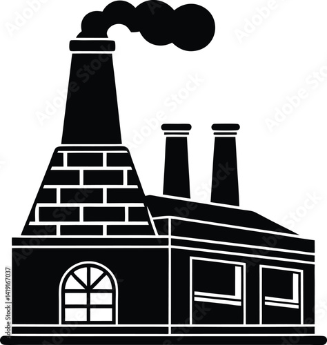 Traditional Brick Kiln in Black | Industrial Silhouette Vector for Print & Digital Crafts