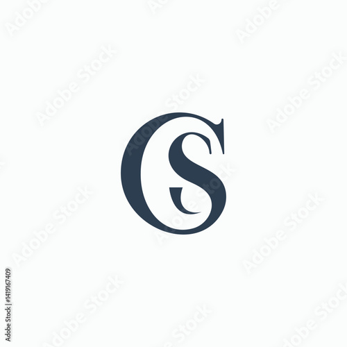 Flat Vector letter css cs Logo Design Template