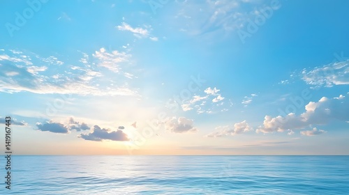 Breathtaking celestial landscape showing the sky splitting into two distinct colors at the horizon creating a mesmerizing and serene natural phenomenon