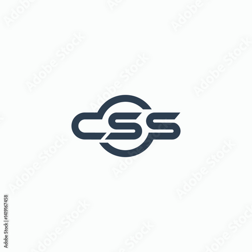 Flat Vector letter css cs Logo Design Template