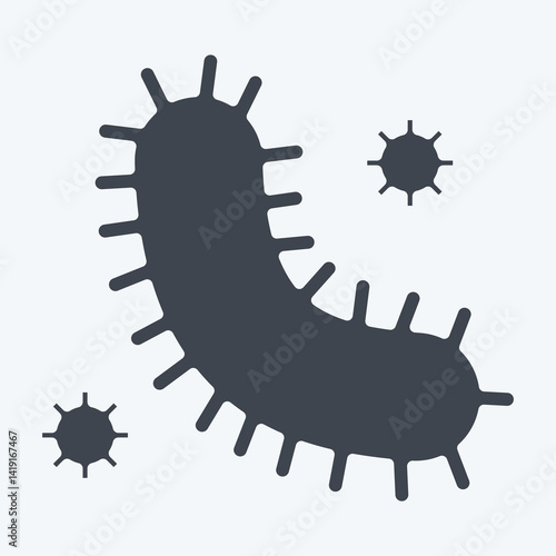 Icon Bacteria And Virus. related to Bioengineering symbol. glyph style