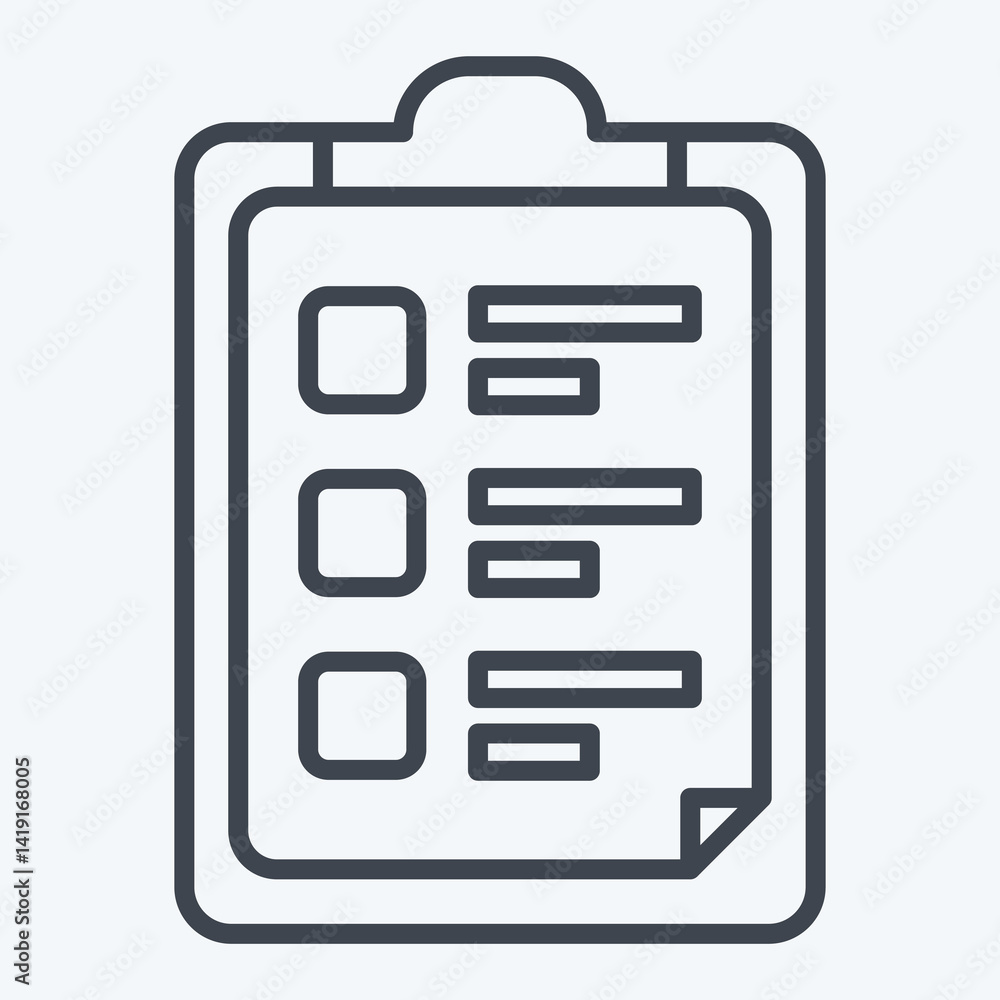 Icon Task List. related to Bioengineering symbol. line style Icon Task List. related to Bioengineering symbol. line style