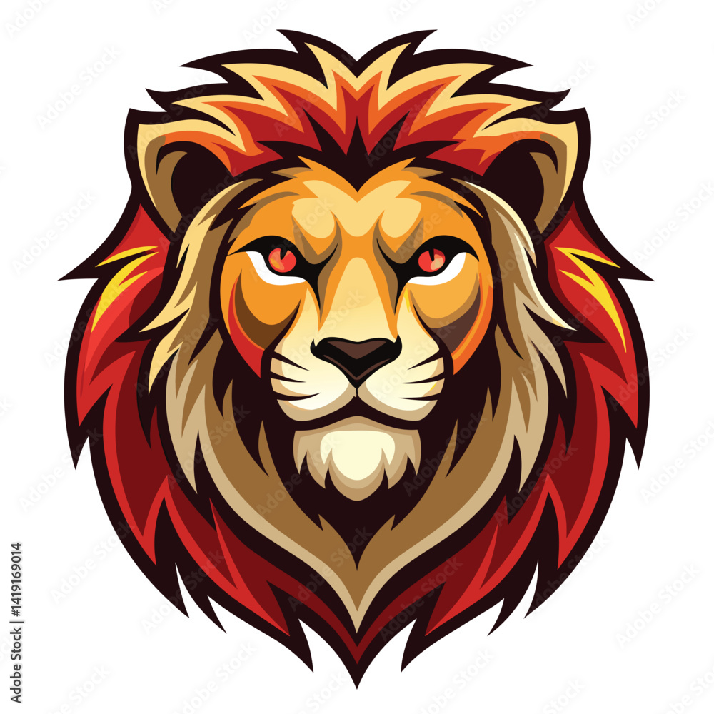 Obraz premium Fierce Lion Head Illustration