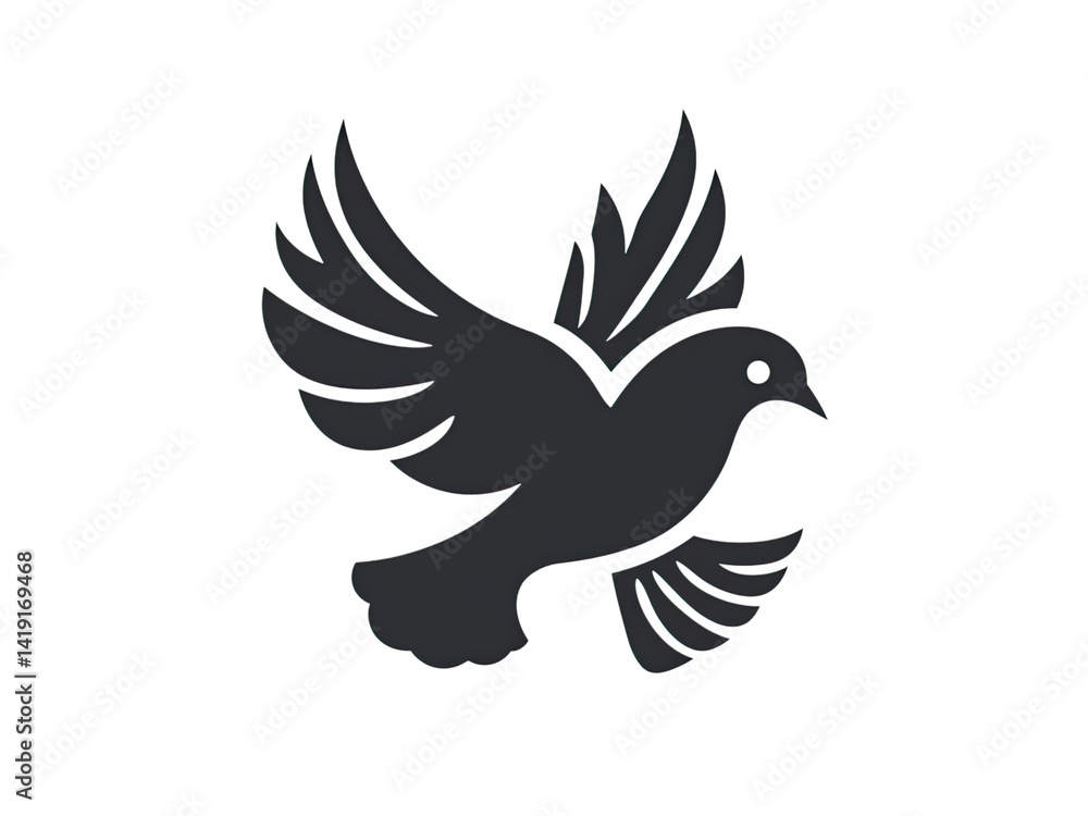 Obraz premium Elegant Dove in Flight: A Symbol of Peace and Tranquility