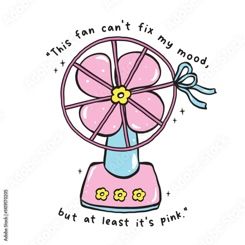 Cute Pastel Fan Cartoon and Sarcastic Saying Sublimation for Self Care T-Shirt
