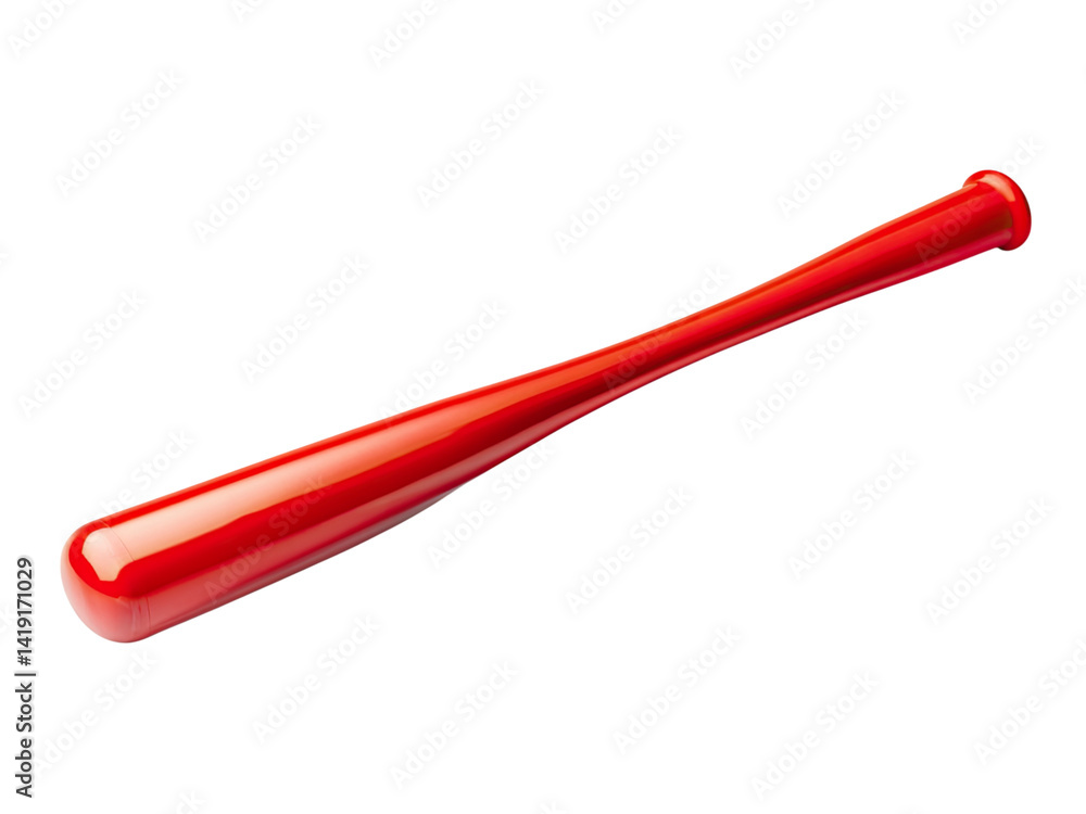 Closeup View of a Shiny Red Baseball Bat Isolated on Black Background Closeup View of a Shiny Red Baseball Bat Isolated on Black Background