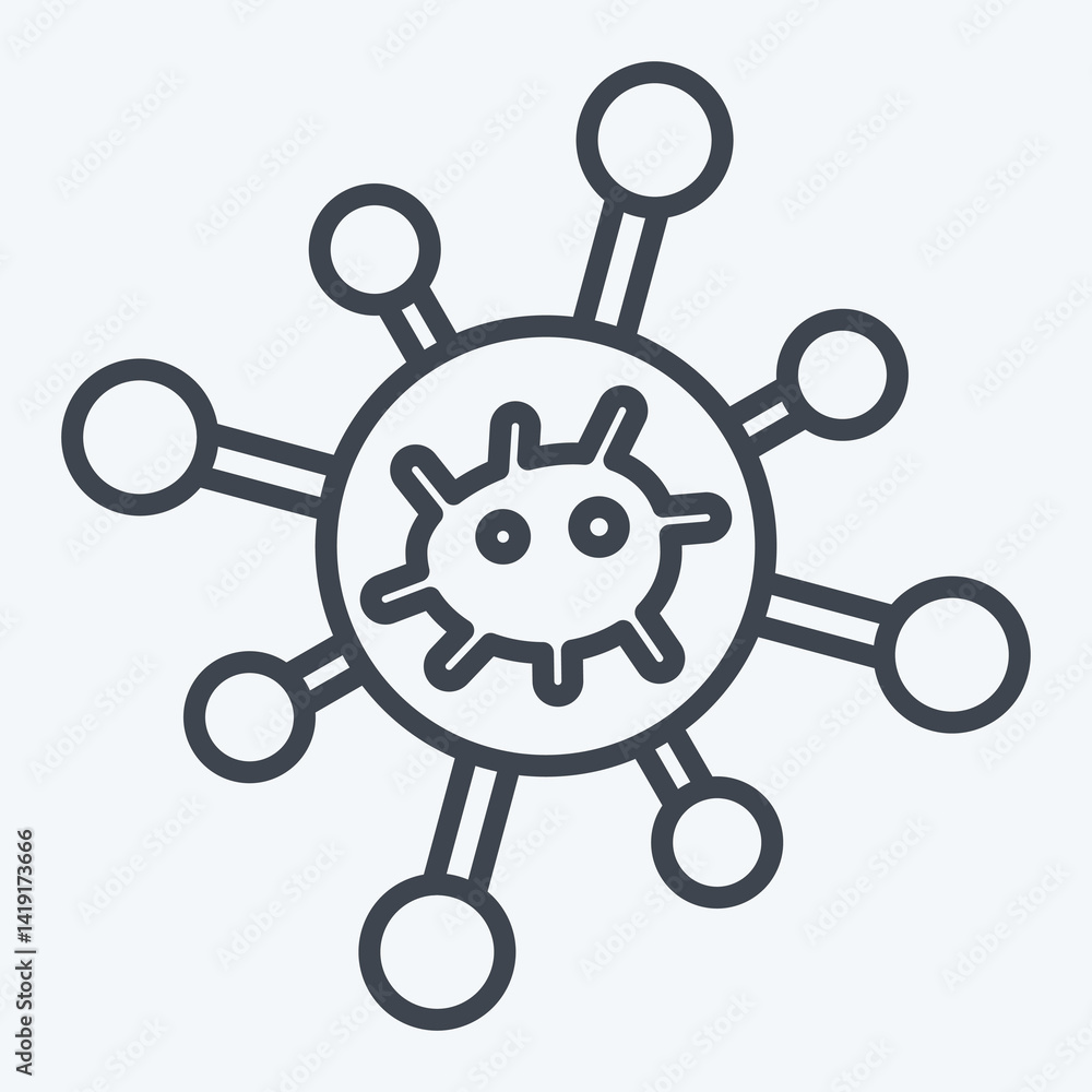 Fototapeta premium Icon Biological Network. related to Bioengineering symbol. line style