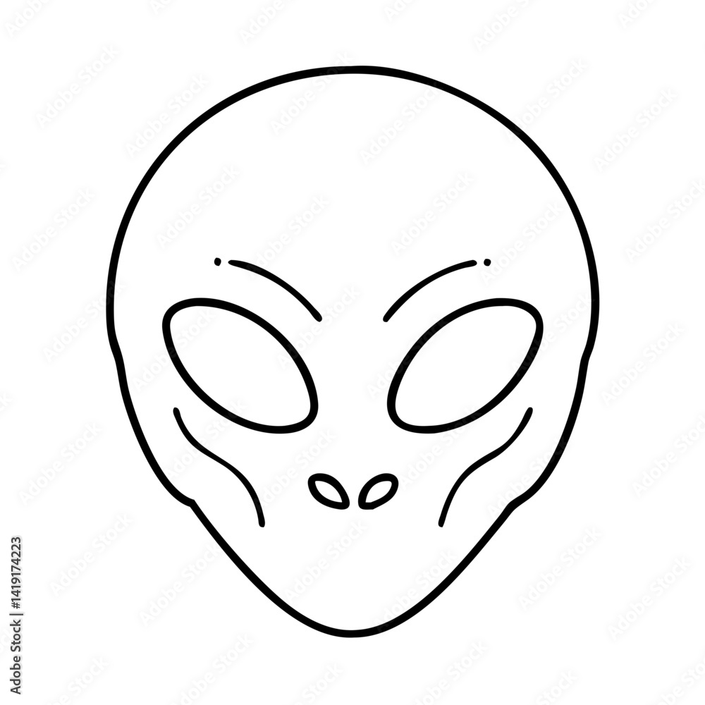 alien face icon, alien face line art - simple line art of alien face, perfect for alien face logos and icons alien face icon, alien face line art - simple line art of alien face, perfect for alien face logos and icons