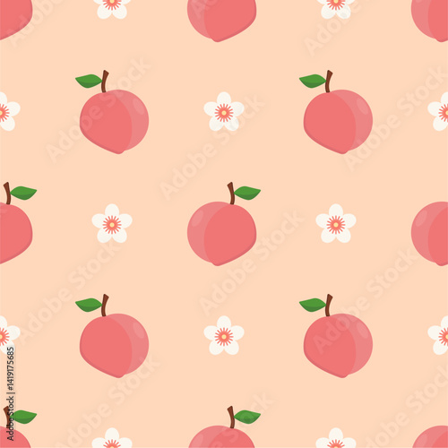Seamless pattern with peaches for banners, cards, flyers, social media wallpapers, etc.