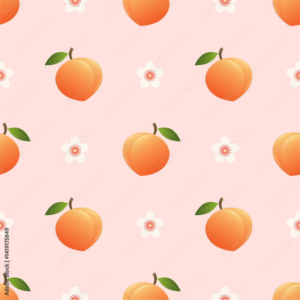 Seamless pattern with peaches for banners, cards, flyers, social media wallpapers, etc. Seamless pattern with peaches for banners, cards, flyers, social media wallpapers, etc.