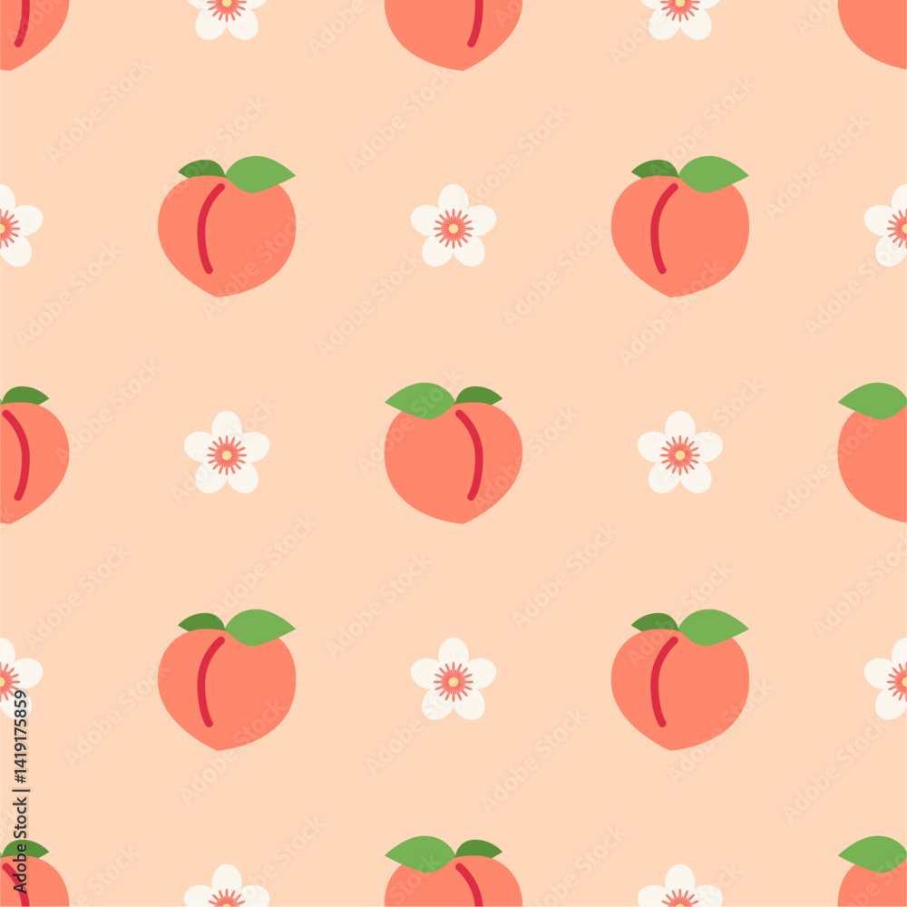 Seamless pattern with peaches for banners, cards, flyers, social media wallpapers, etc. Seamless pattern with peaches for banners, cards, flyers, social media wallpapers, etc.
